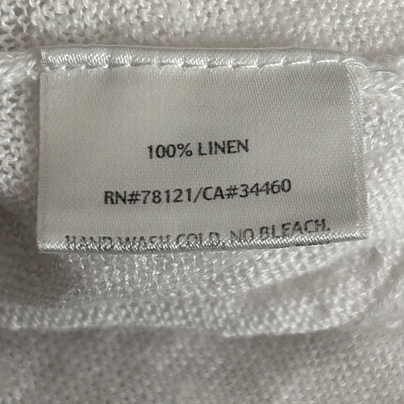Eileen Fisher 100% Linen Tie Front Tunic Lagenlook Coastal Quiet luxury Women PM - Picture 7 of 9